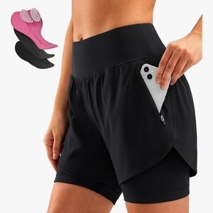 NWT Women's Black High-Waisted Biking Shorts